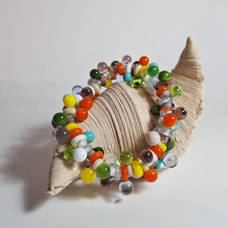 Ręcznie wykonana bransoletka ze szkła artystycznego  lampwork. Energia Koloru