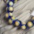 Szafirowe Słońce  ręcznie wykonana bransoletka  ze szkła artystycznego  lampwork zbliżenie koralików