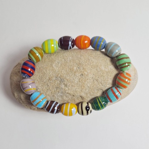 Kolorowe Planety  ręcznie wykonana bransoletka  ze szkła artystycznego  lampwork