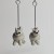 Szare Kotki ręcznie wykonane dwa kolczyki ze szkła artystycznego  lampwork