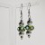 Niebieskie Kropki ręcznie wykonane dwa kolczyki ze szkła artystycznego  lampwork  wiszące obok siebie