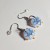 Niebieskie Koraliki ręcznie wykonane dwa kolczyki ze szkła artystycznego  lampwork